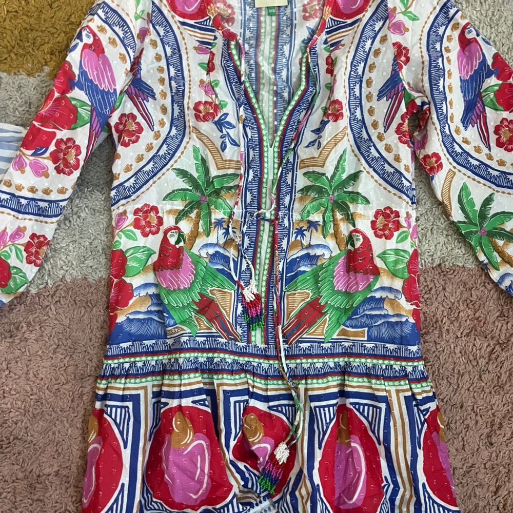 FARM Rio Colorful Parrot Print Midi Dress - Picture 2 of 3